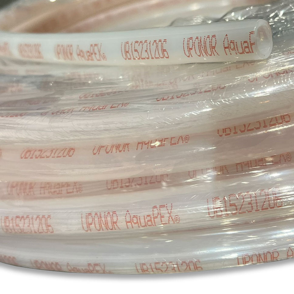 F4260750 - 3/4" AquaPEX White - Red Print - 300-ft Coil