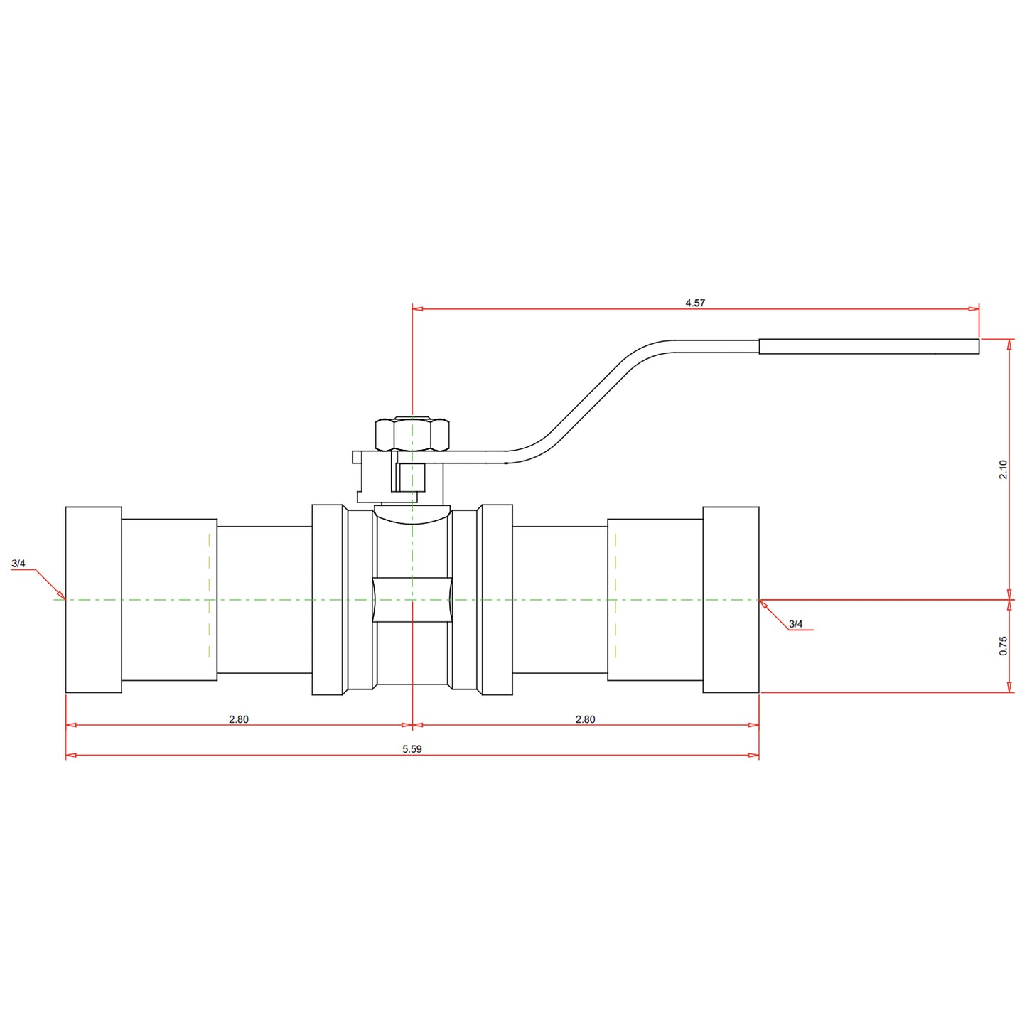 30605 - MegaPress G Ball Valve - 3/4"