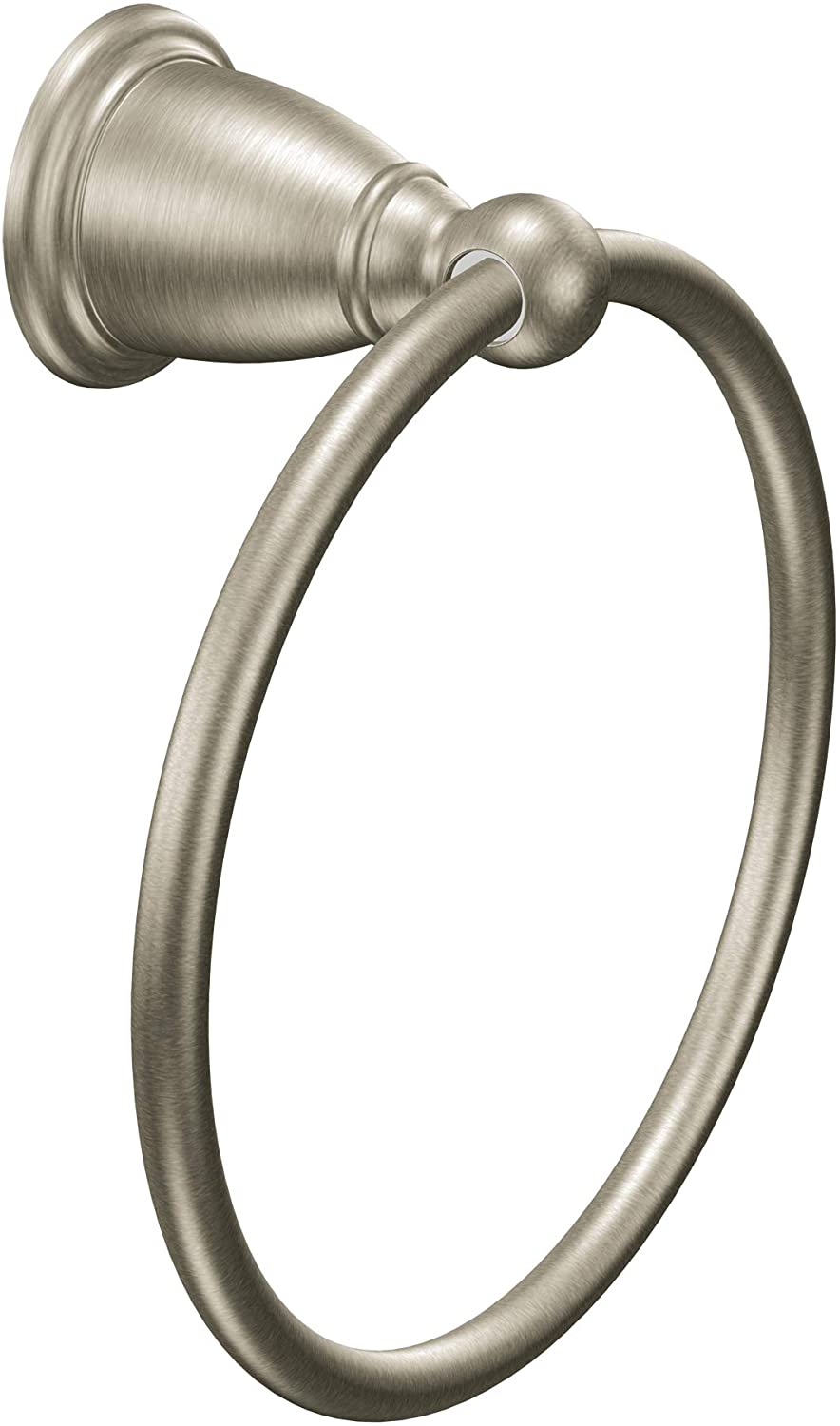 YB2286BN - Brantford Single Post Bathroom Hand Towel Ring in Brushed Nickel