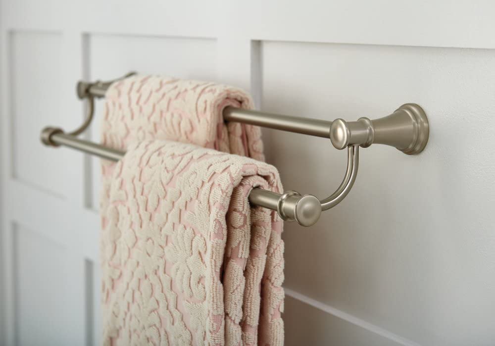 24-Inch Bathroom Double Towel Bar, Brushed Nickel
