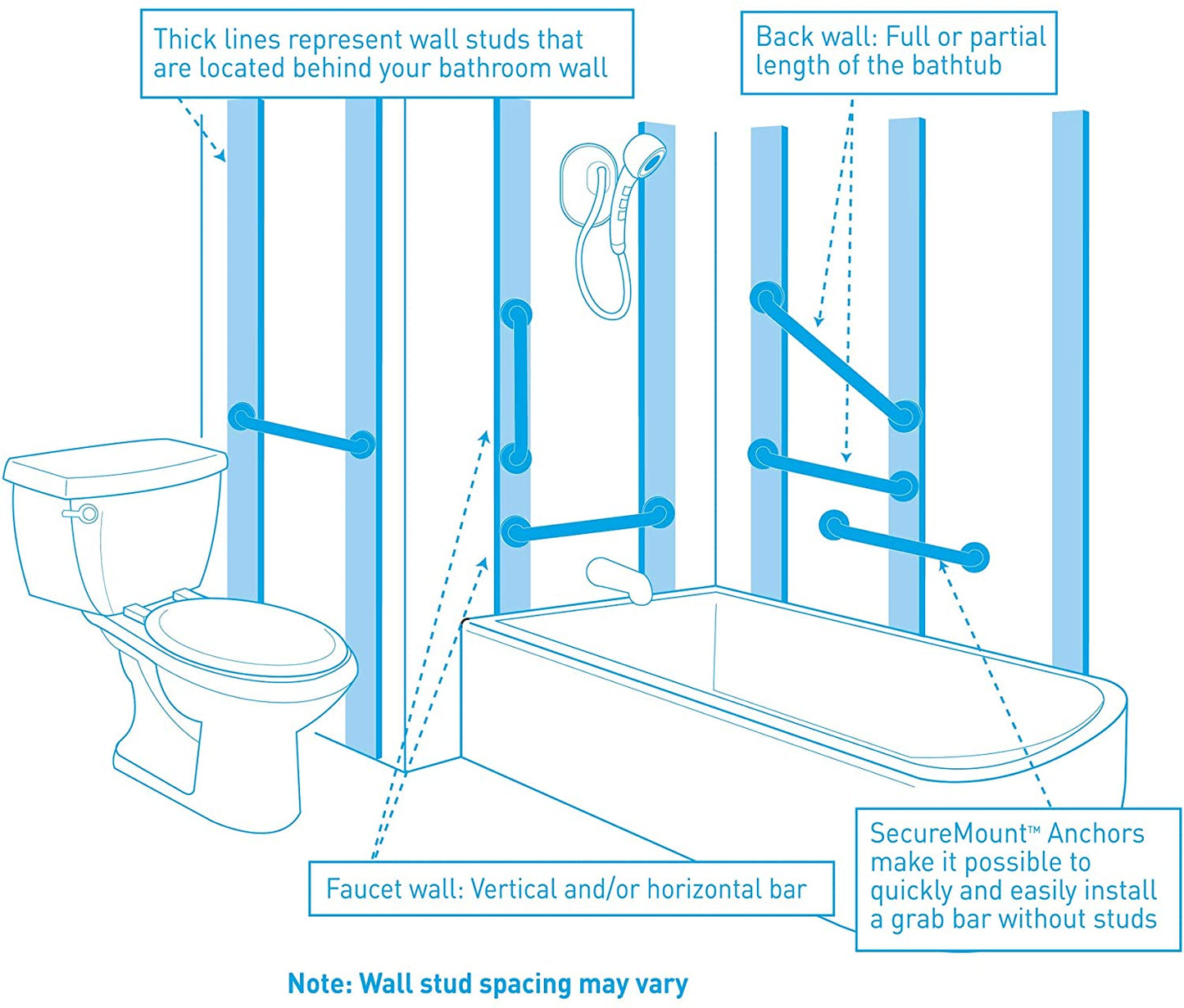 Moen YG0742BL - Iso 42" Designer Grab Bar in Matte Black