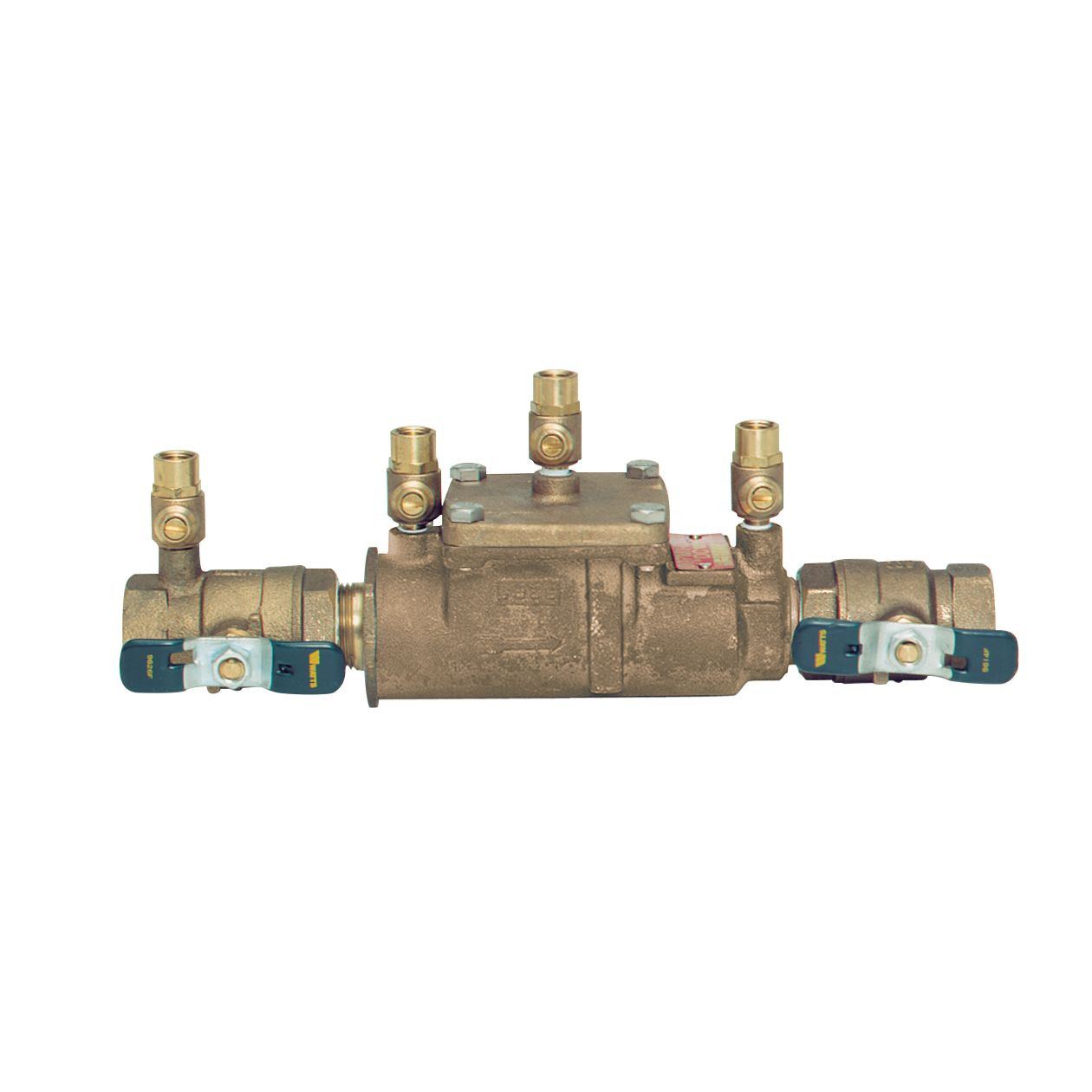 Watts 0062131 - 1/2 In Bronze Double Check Valve Assembly Backflow Preventer, Quarter Turn Shutoff,