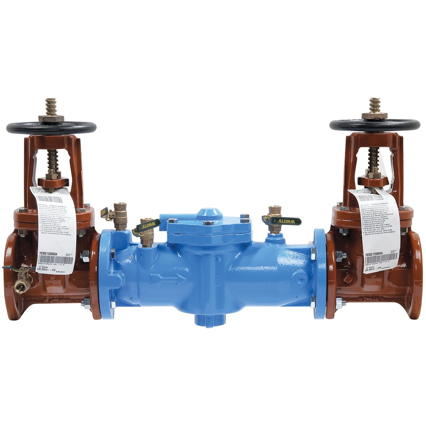 Watts 0122633 - 2 1/2 In Cast Iron Double Check Valve Backflow Preventer Assembly, OSY Shutoff, Sing