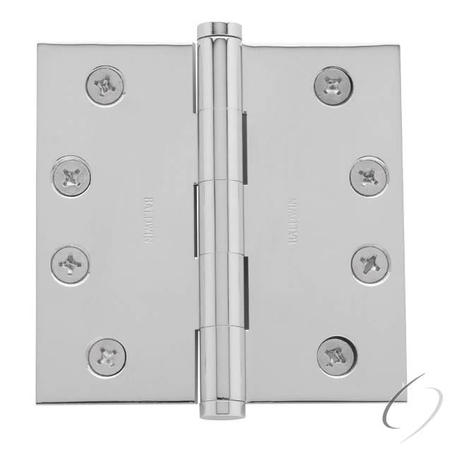 Baldwin 1040260I - 4" x 4" Mortise Square Hinge Bright Chrome Finish