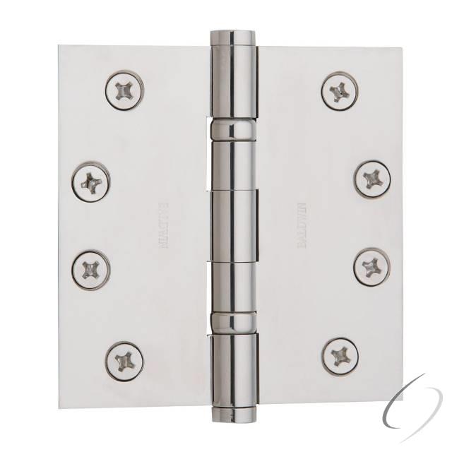 Baldwin 1041140I - 4" x 4" Ball Bearing Mortise Square Hinge Bright Nickel Finish