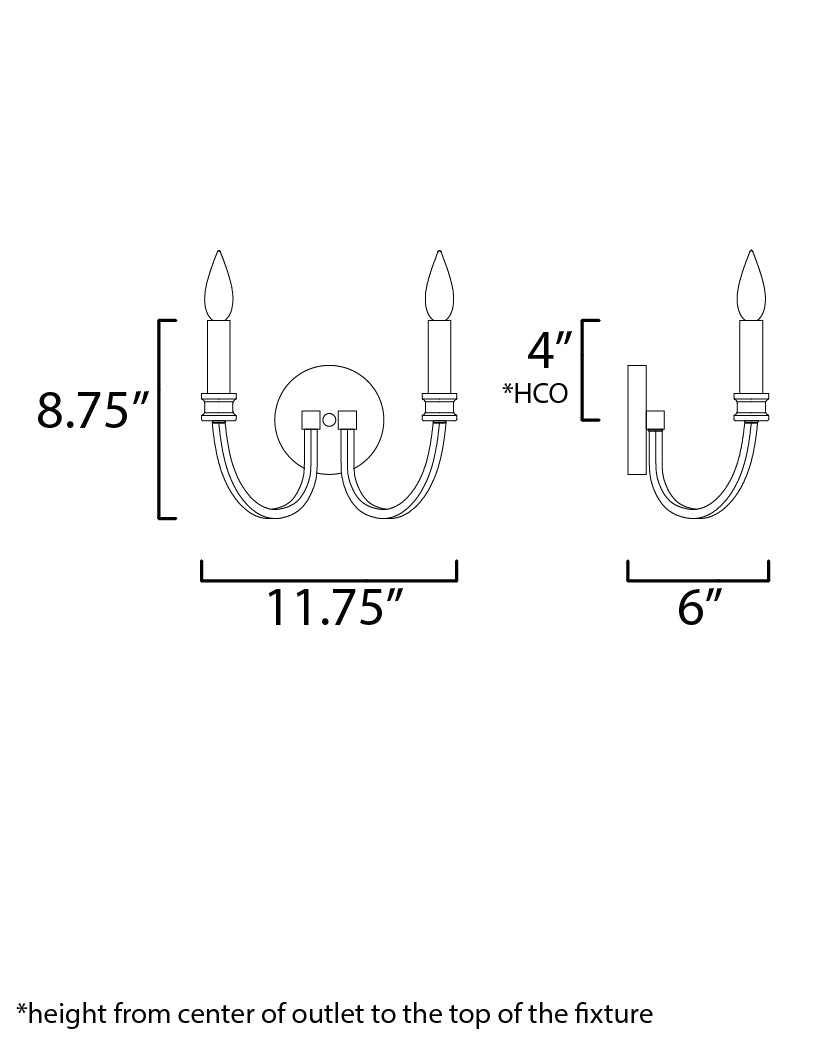 11372WWTGL - 2 Light Charlton 12" Wall Sconce - Weathered White/Gold Leaf