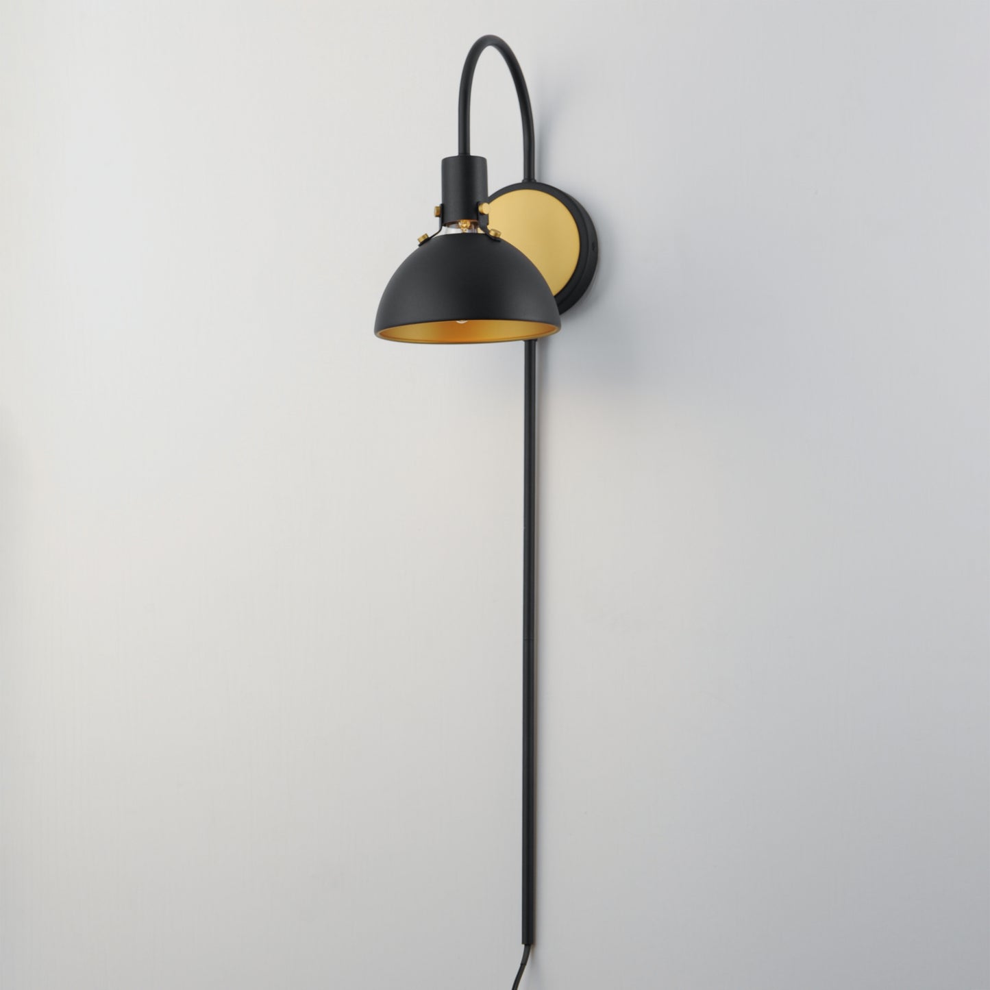 12041ABBK - 1 Light Dawn 7" Wall Sconce - Antique Brass / Black