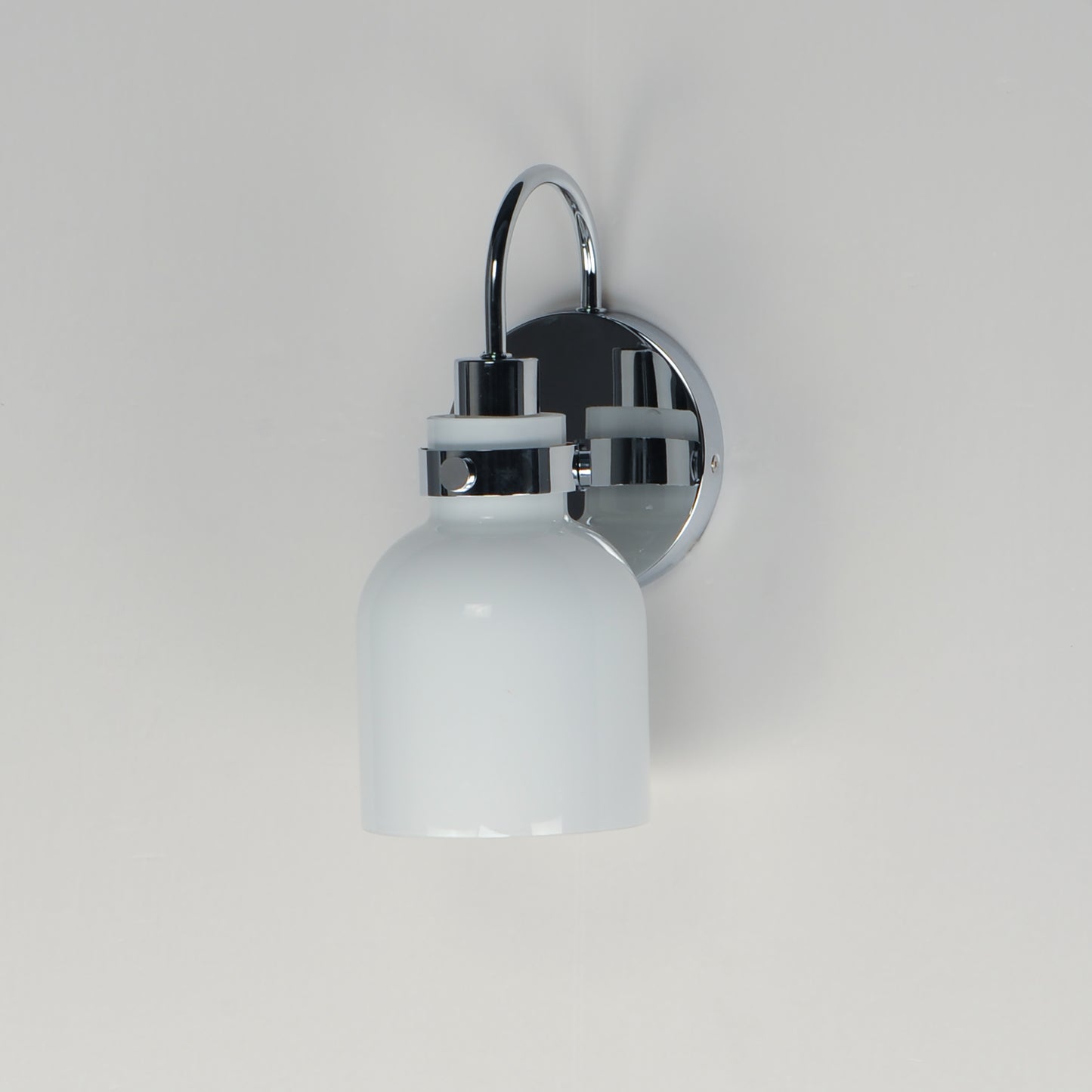 12331WTPC - 1 Light Milk 5" Wall Sconce - Polished Chrome