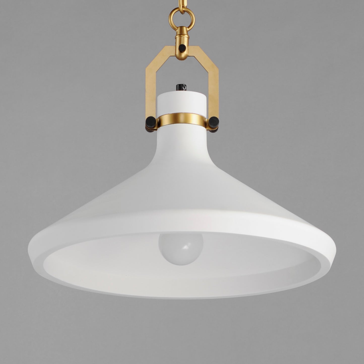 12386WTSBR - 1 Light Lumi 16" Pendant - Satin Brass