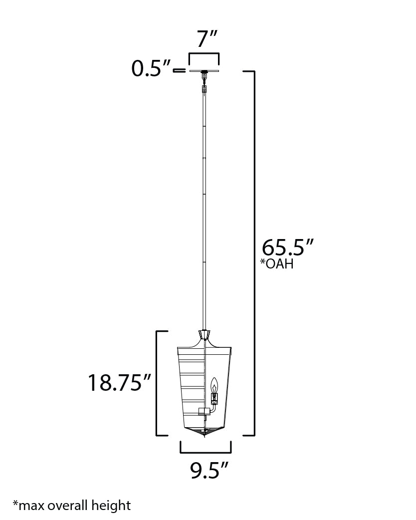 12443CLFTBK - 3 Light Copacabana 9.5" Pendant - Black