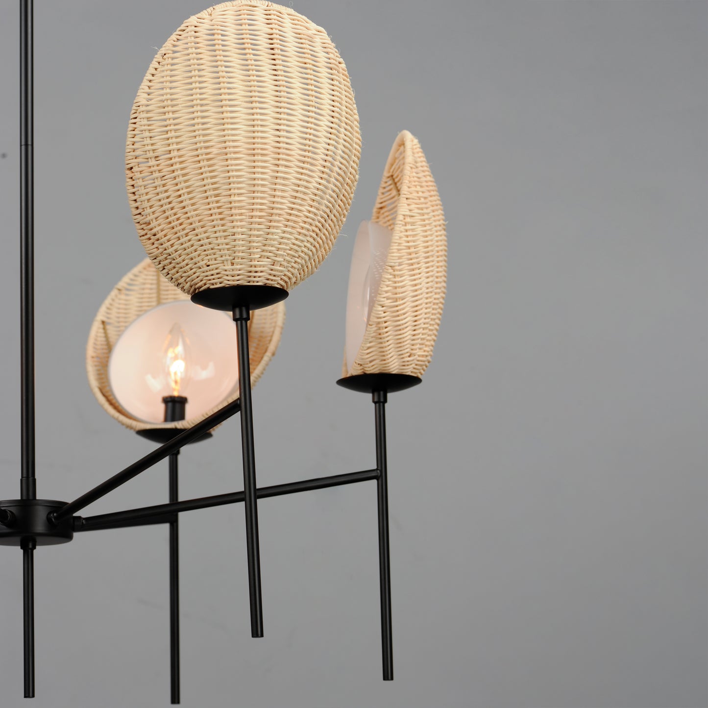 12606NABK - 6 Light Maldives 32" Chandelier - Black
