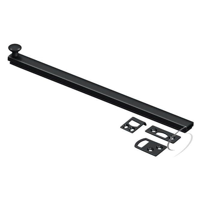 12SBCS19 12" Surface Bolt; Concealed Screw; Heavy Duty; Black Finish