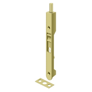 7" Flush Bolt; Heavy Duty; Bright Brass Finish