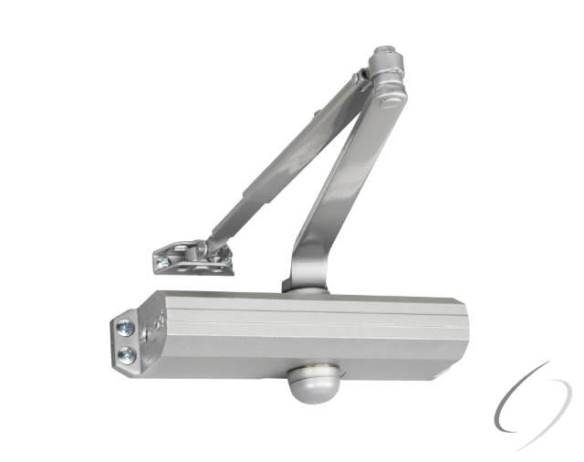 Adjustable Medium Duty Surface Mounted Door Closer with Sex Nuts Aluminum Finish