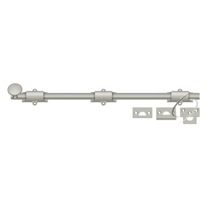 18SB15 18" Surface Bolt; Heavy Duty; Satin Nickel Finish