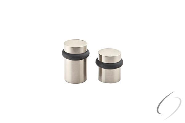 1-1/2" Cylinder Floor Bumper Satin Nickel Finish