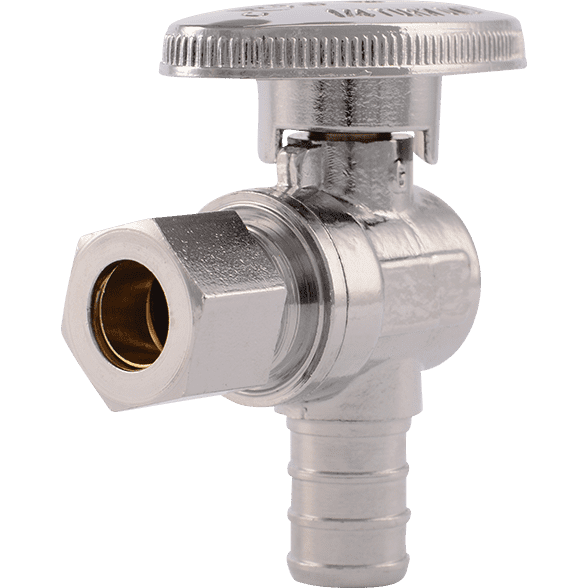 SharkBite 23058LF - 1/2" PEX x 3/8" OD Compression Angle Stop (Quarter Turn) Lead Free