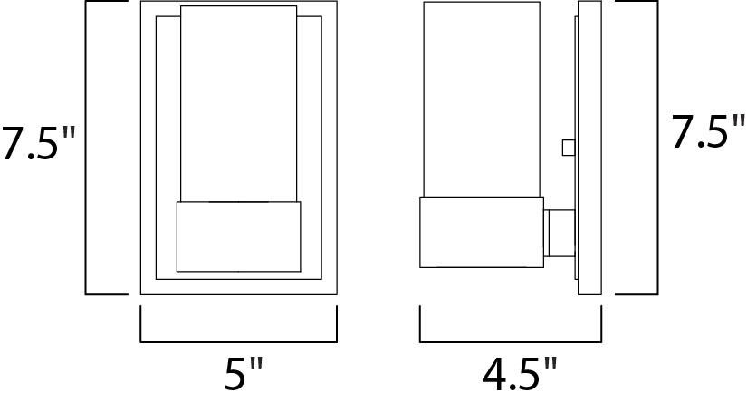 23071CLFTPC/BUL - 1 Light Silo 5" Wall Sconce - Polished Chrome