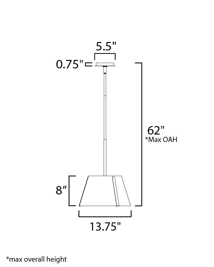 25174DBZHR - 1 Light Carlo 14" Pendant - Dark Bronze, Leather, Heritage Brass