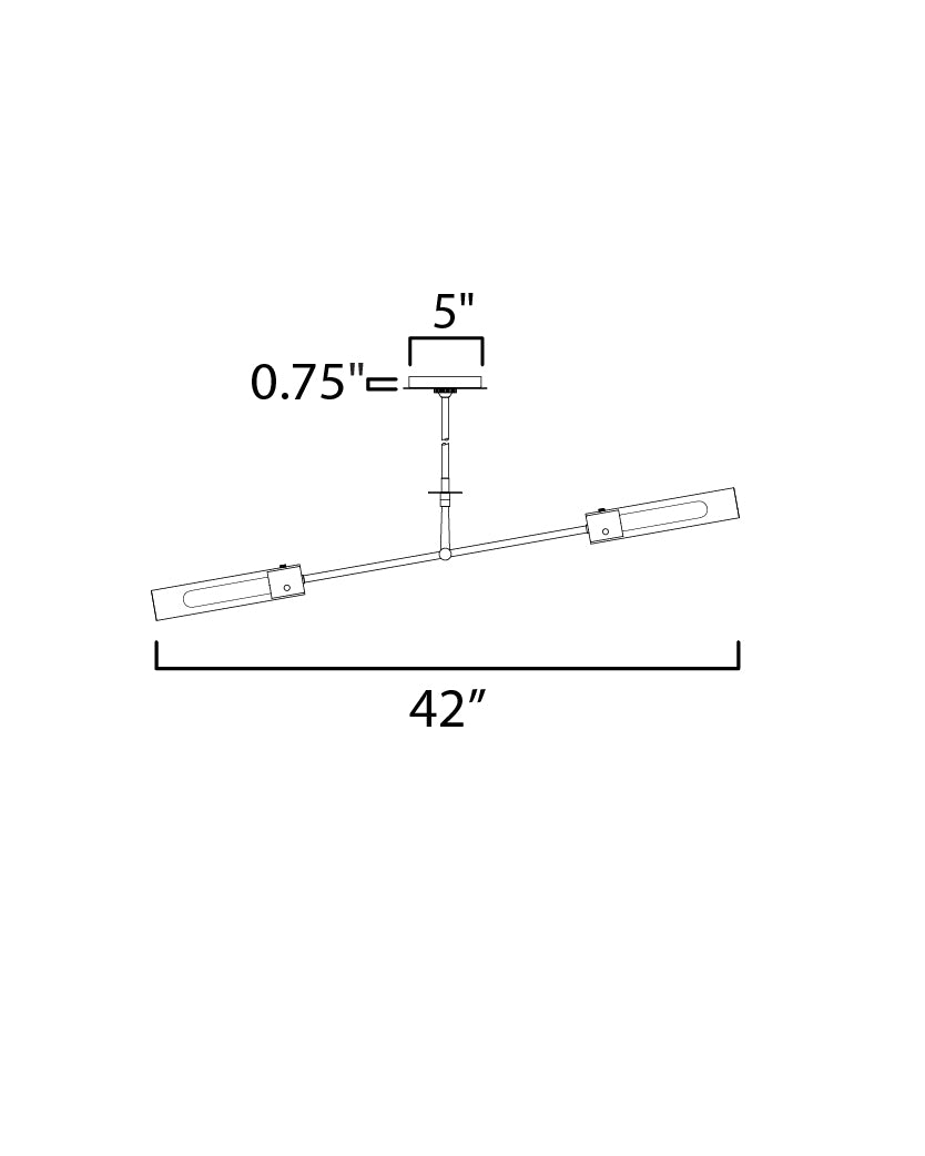 26372CLBK - 2 Light Equilibrium 42" Pendant - Black