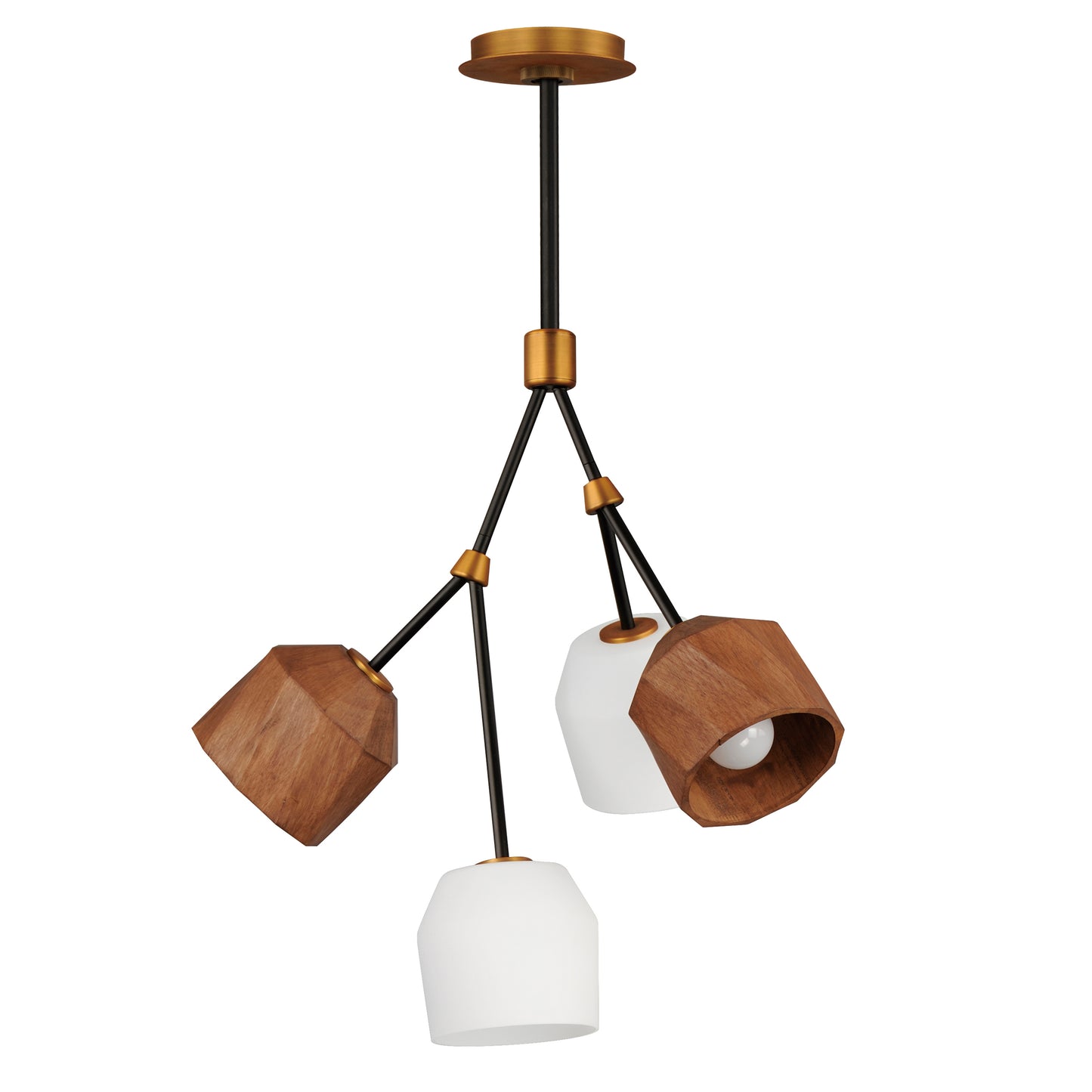 28274DBZAB - 4 Light Akimbo 22" Pendant - Dark Bronze/Antique Brass