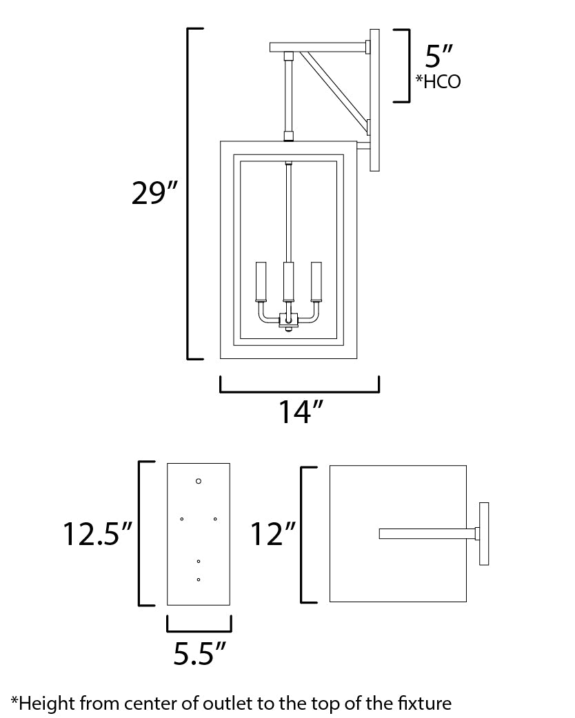 30056CLWTGLD - Neoclass 29" Outdoor Wall Sconce - White/Gold