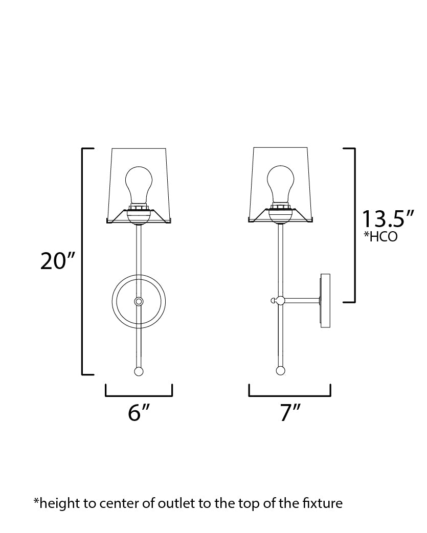32361WTSN - 1 Light Huntington 6" Wall Sconce - Satin Nickel
