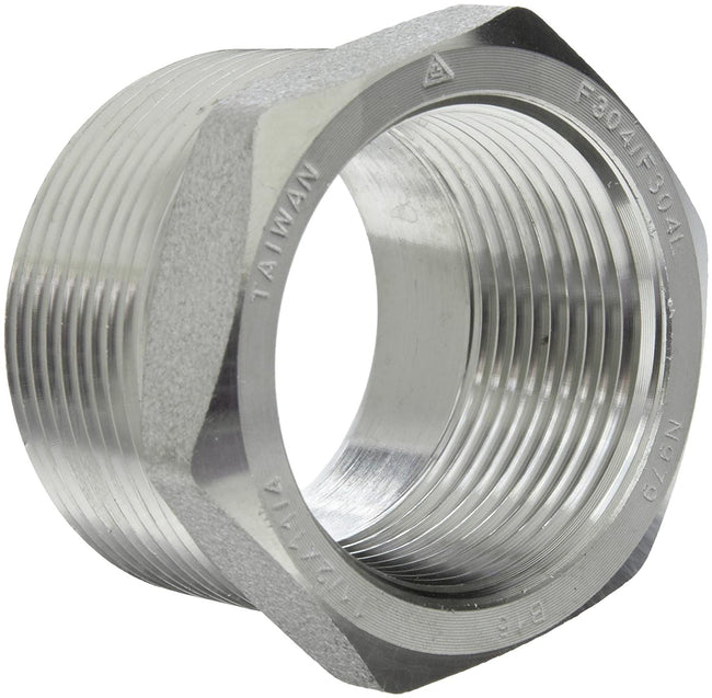 3414D-0402 - 1/4" x 1/8" Threaded Hex Head Bushing, 304/304L Stainless Steel