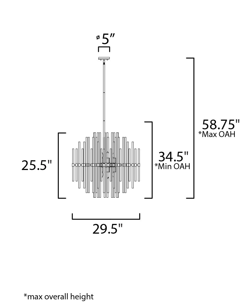 38406CLHR - 8 Light Divine 29" Pendant - Heritage Brass