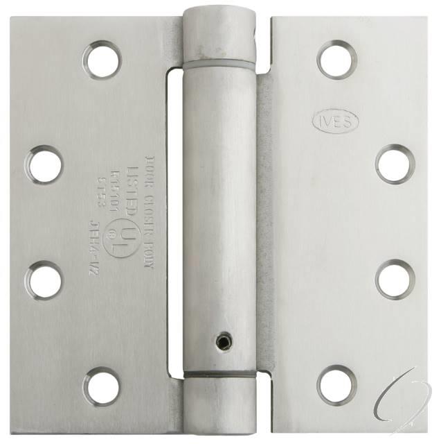 4-1/2" x 4-1/2" Standard Weight Spring Hinge Satin Chrome Finish