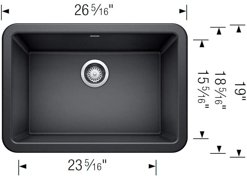 Ikon 27" Apron-Front Farmhouse Kitchen Single Bowl - Anthracite