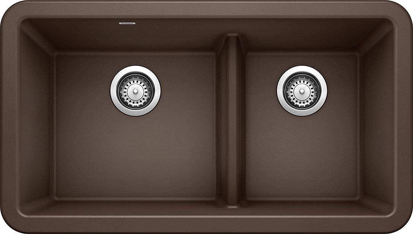IKON 33" Apron Low Divide Kitchen Sink- Cafe Brown