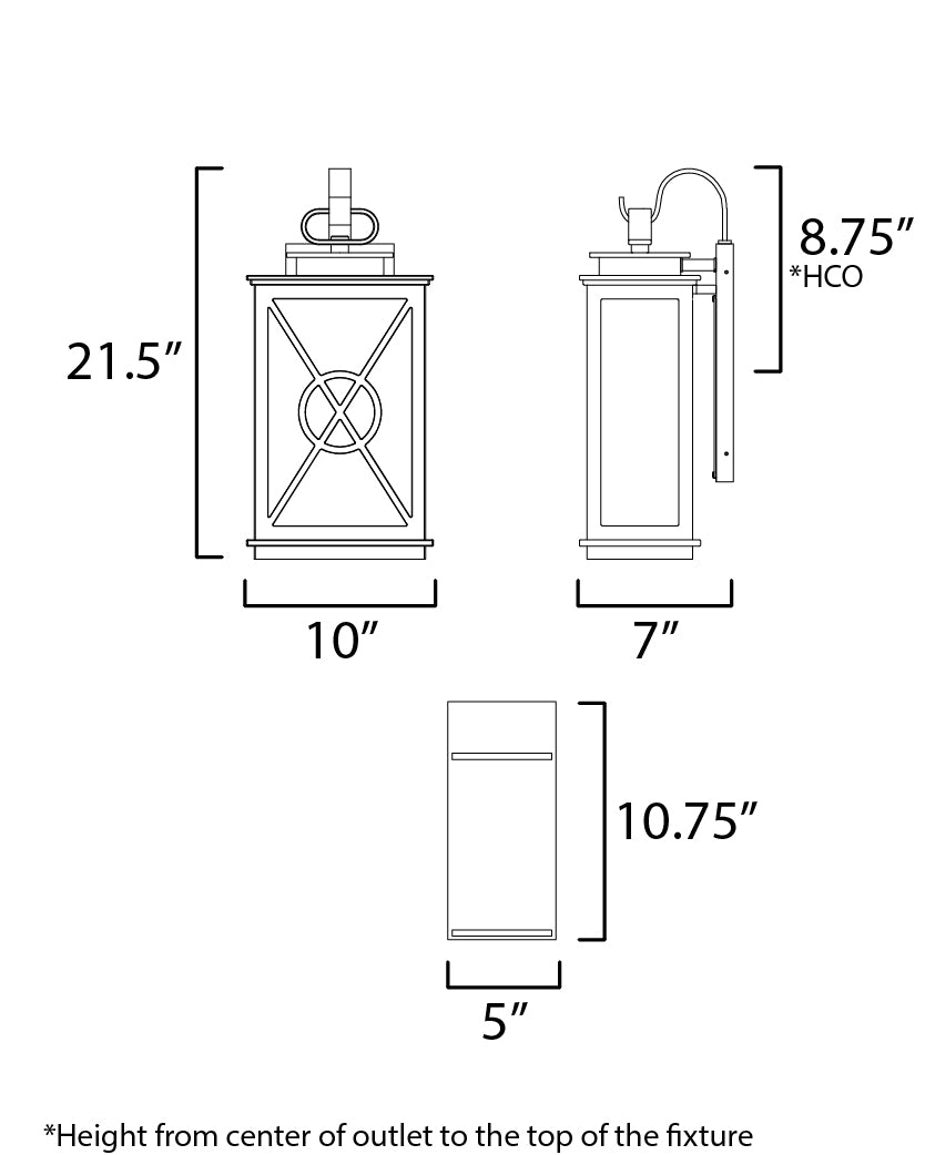 40806CLACPBK - Yorktown VX 22" Outdoor Wall Sconce - Black/Aged Copper