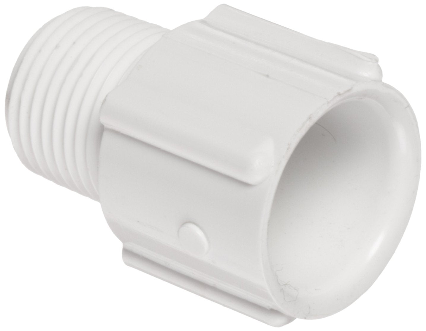 436-025 - 2-1/2" PVC Pipe Fitting, Adapter, Schedule 40, White, NPT Male x Socket