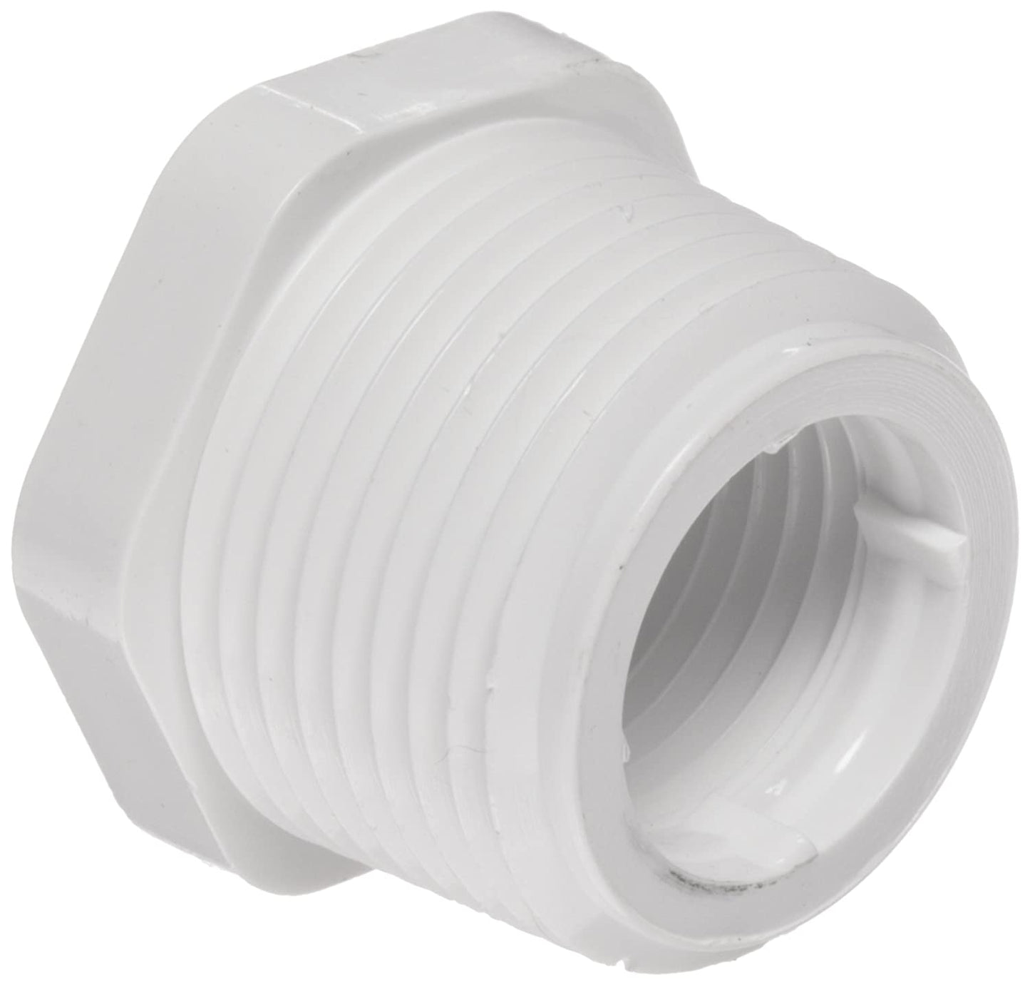 439-212 - PVC Pipe Fitting, Bushing, Schedule 40, 1-1/2" NPT Male x 1-1/4" NPT Female