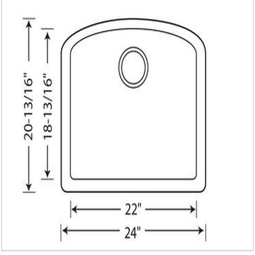 24" Diamond Single Bowl Undermount Kitchen Sink - Metallic Gray