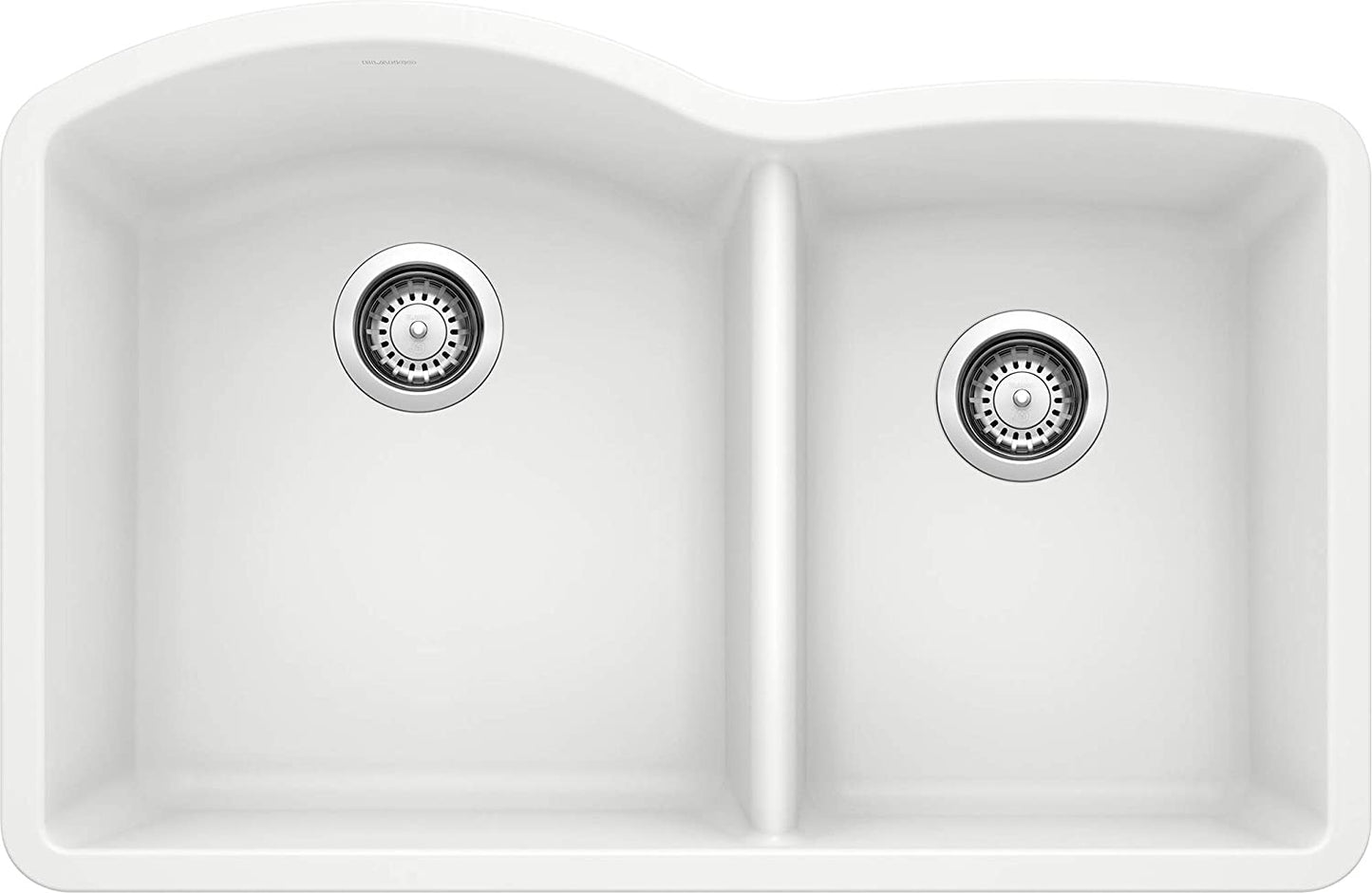 32" Diamond Bowl Undermount Kitchen Sink - White