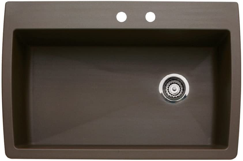 33.5" Diamond Super Single Dual Deck Kitchen Sink - Cafe Brown