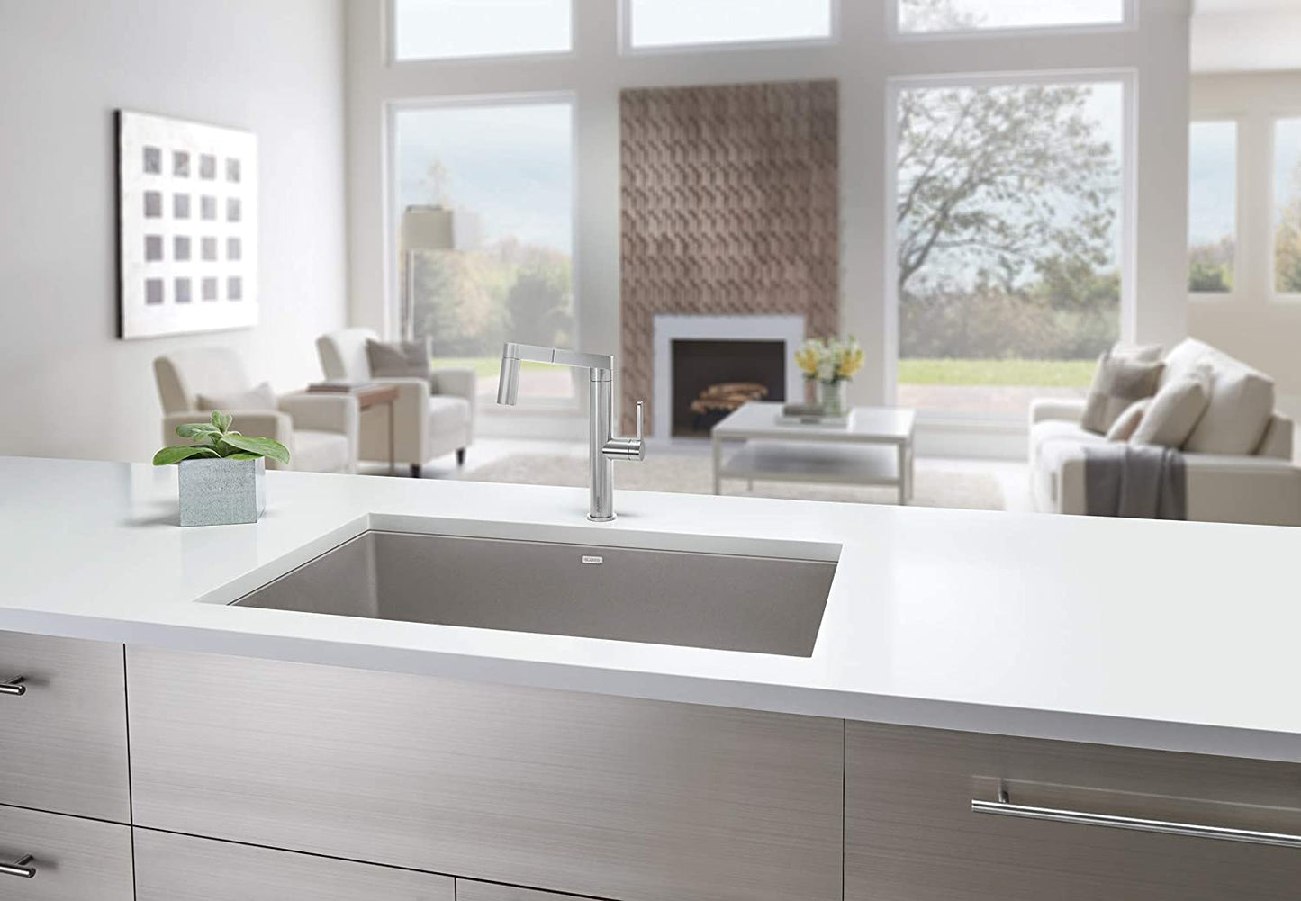 32" Precis Super Single Bowl Undermount Kitchen Sink- Truffle