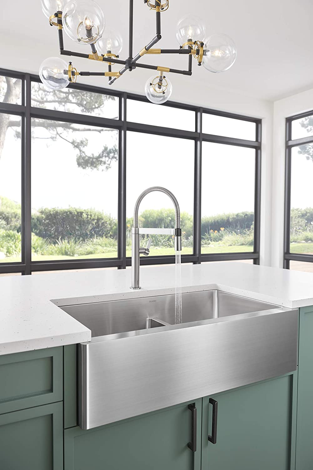 Culina Mini Semi-Pro Kitchen Faucet with Magnetic Handspray, 2.2 GPM- Satin Nickel