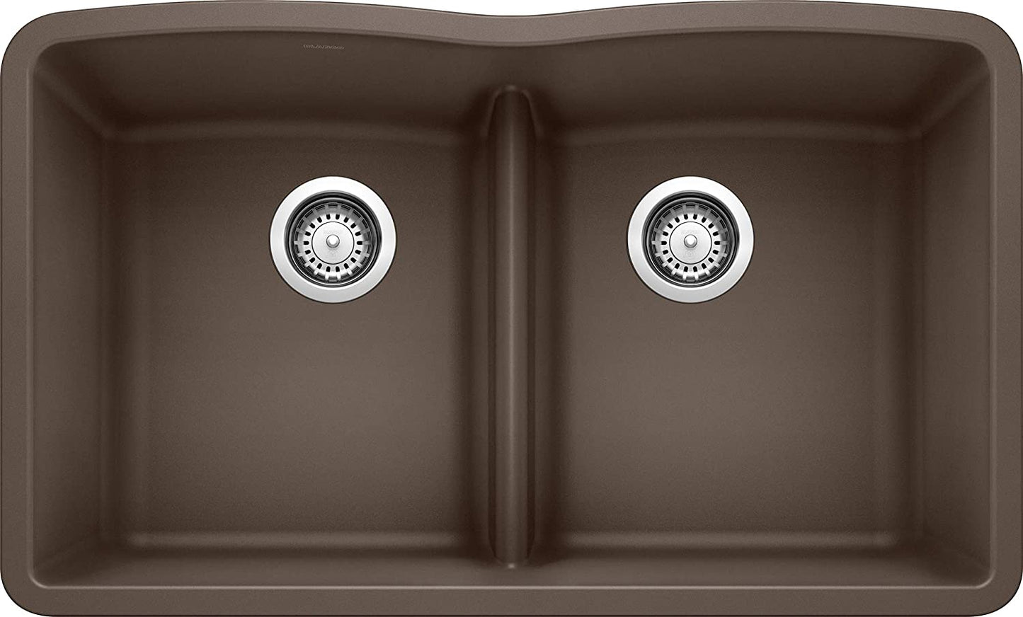 Diamond Double Bowl Undermount Kitchen Sink with Low Divid - Cafe Brown