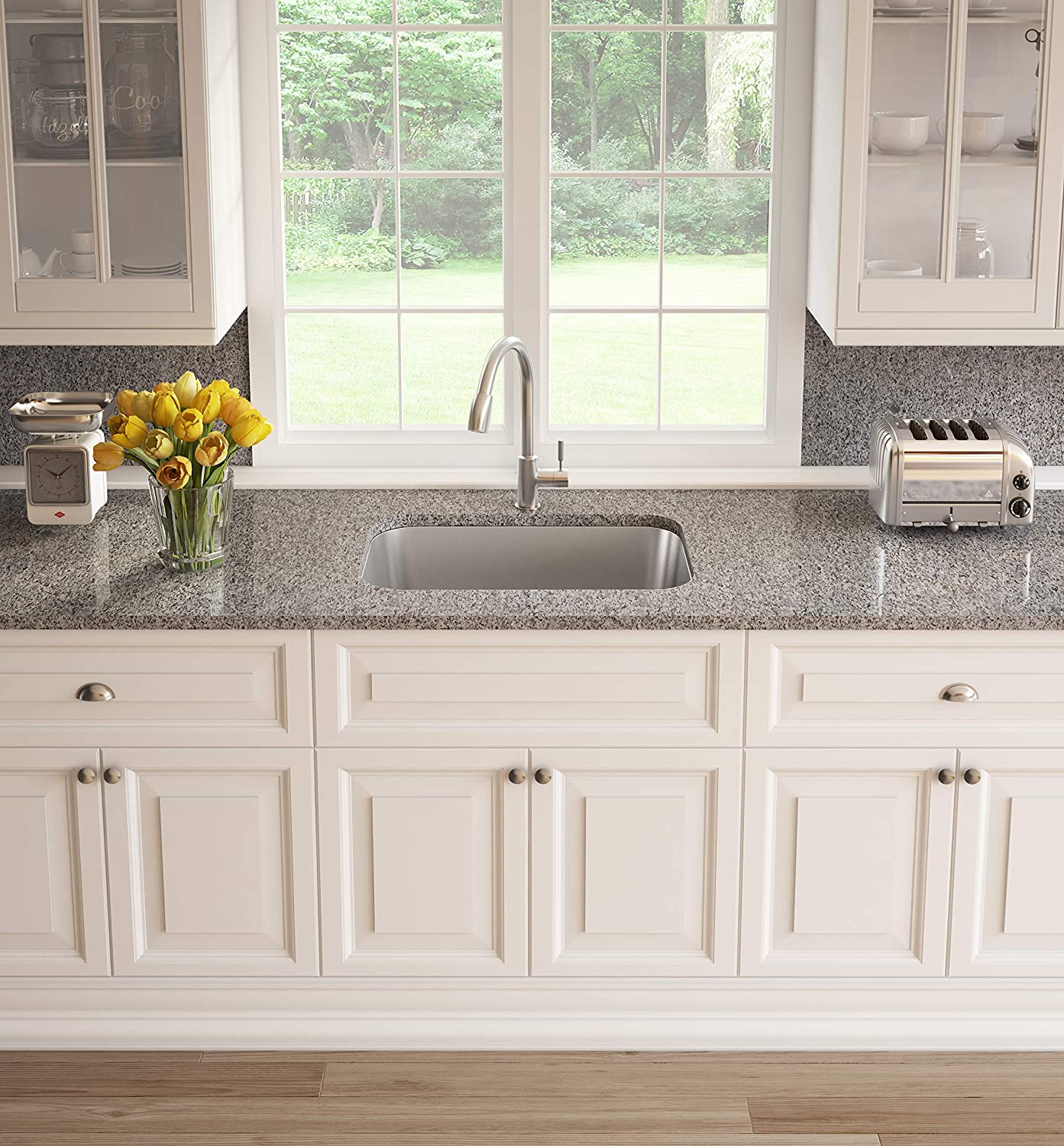 Stellar Super Single Undermount Kitchen Sink, 32" X 18"- Stainless