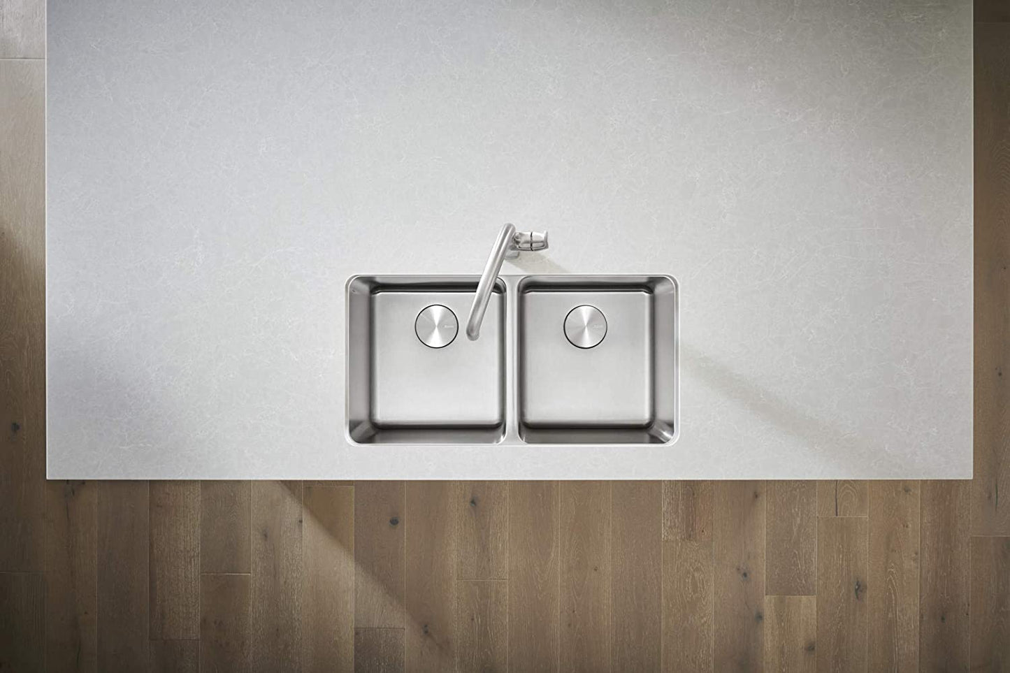 Formera Equal Double Bowl Undermount Kitchen Sink, 33" X 18"