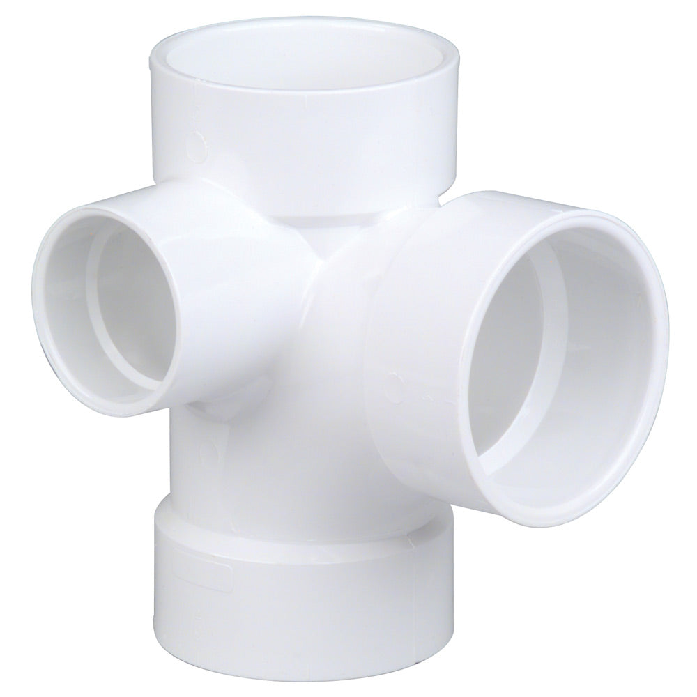 K495350 - 4871 3" x 3" x 3" x 2" HUB Tee with 90 Degree Left Inlet Hub PVC