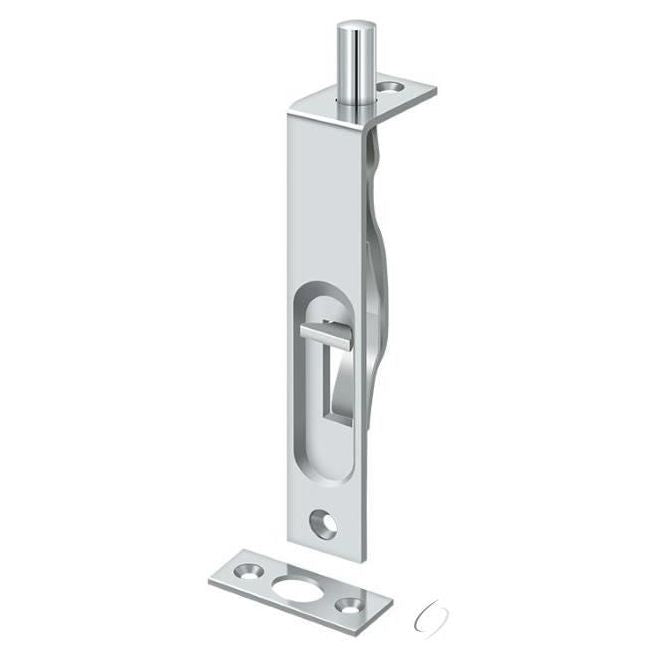 4FBS26 4" Flush Bolt; Heavy Duty; Bright Chrome Finish