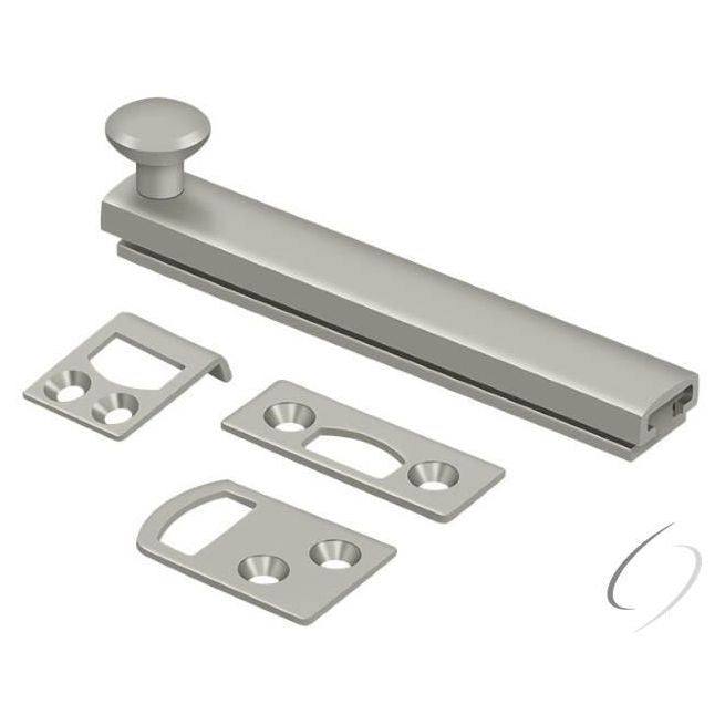 4SBCS15 4" Surface Bolt; Concealed Screw; Heavy Duty; Satin Nickel Finish