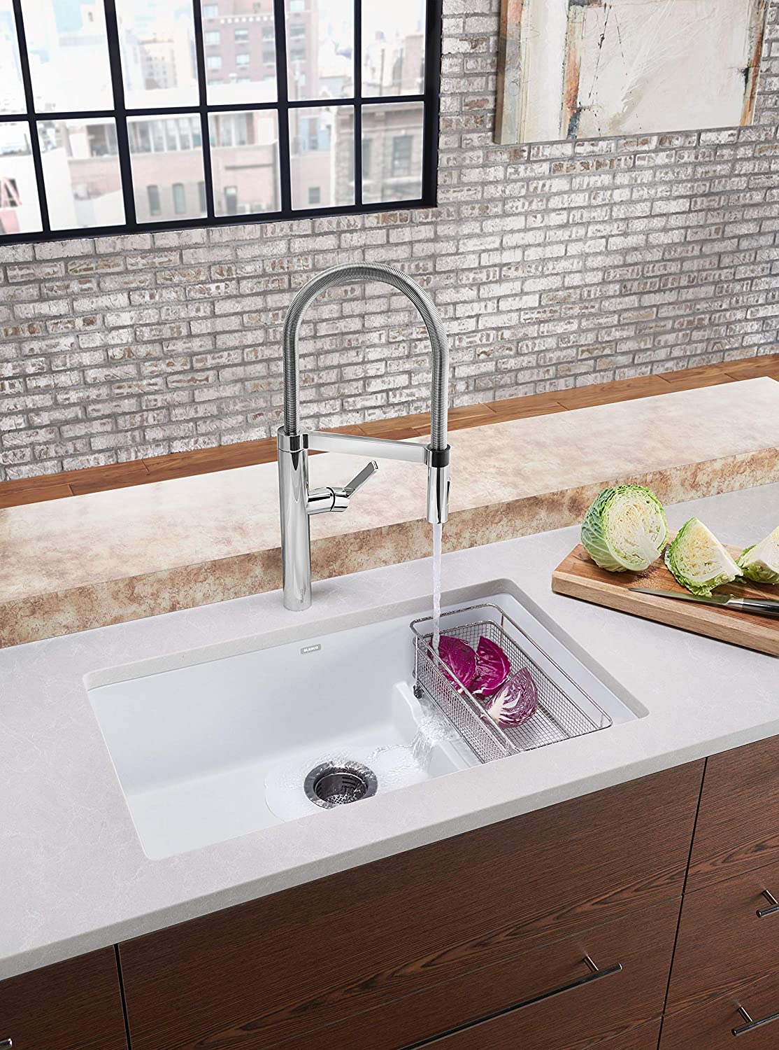 Blanco Precis Cascade 28-3/4" Super Single Undermount Kitchen Sink with Colander