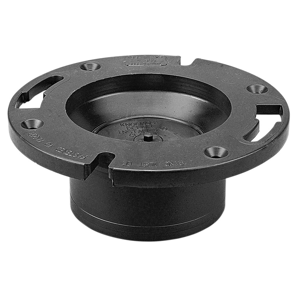 I440100 - 4" x 3" Hub ABS Closet Flange with Knockout Test Plug 5855