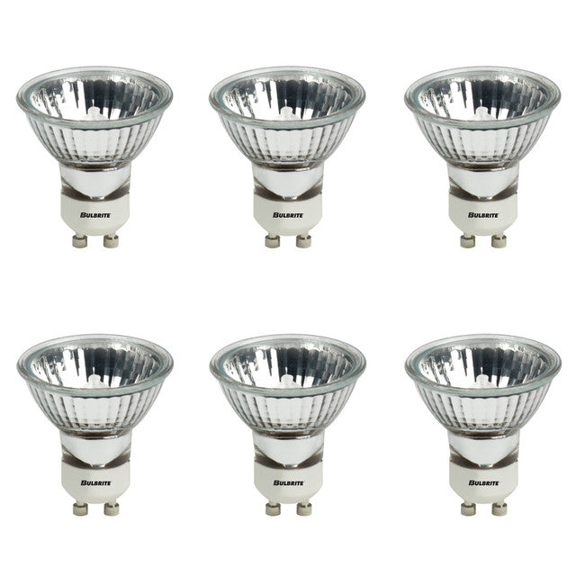 620151 - MR16 Clear Halogen Light Bulb with GU10 Base - 24 Degree Beam Spread - 50 Watt - 6 Pack