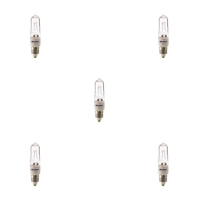 610050 - T4 Mini Candelabra Halogen Light Bulb - 50 Watt - 5 Pack